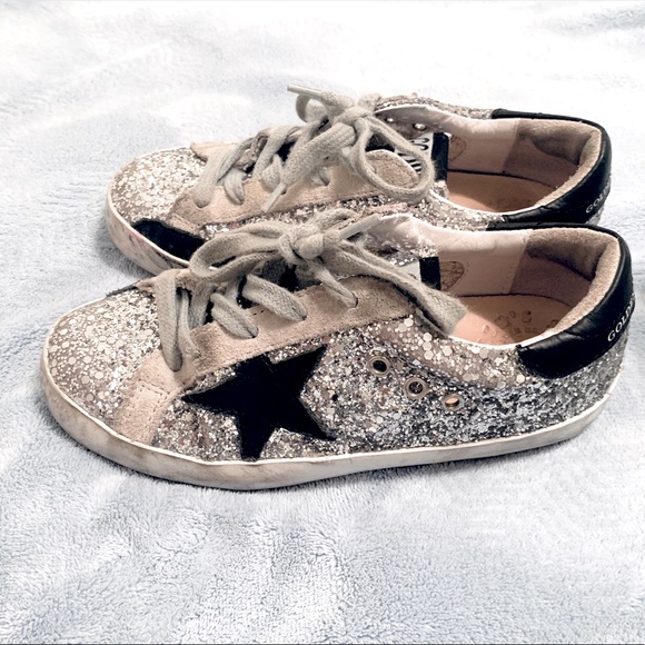 Golden Goose Superstar Sneakers Silver Glitter GIRL’S EU 29 NIB - Picture 4 of 9